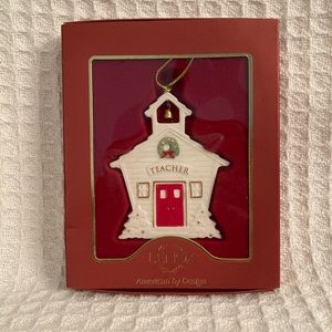 Lenox For My Teacher Schoolhouse Christmas Ornament